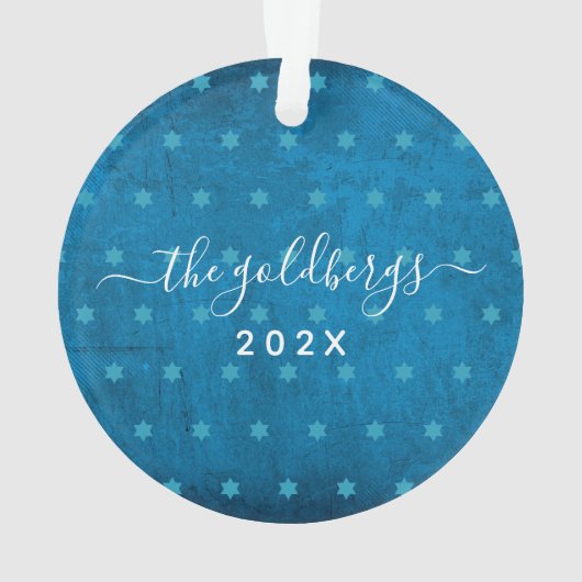 Hanukkah Menorah Candles Turquoise Keepomwille Cus Ornament (achterkant)