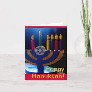 Hanukkah Menorah Card-Colors Feestdagen Kaart