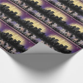 Hanukkah Menorah City Skyline Wrapping Paper Cadeaupapier (Hoek)
