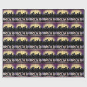 Hanukkah Menorah City Skyline Wrapping Paper Cadeaupapier (Vlak)