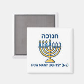 Hanukkah Menorah Counting Game - Educational Math  Magneet (Voorkant / Achterkant)