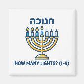 Hanukkah Menorah Counting Game - Educational Math  Magneet (Voorkant)