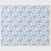 Hanukkah Menorah Davidster Doodle Kunststijl Cadeaupapier (Vlak)