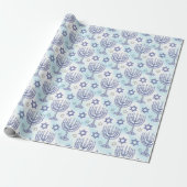 Hanukkah Menorah Davidster Doodle Kunststijl Cadeaupapier (Uitgerold)