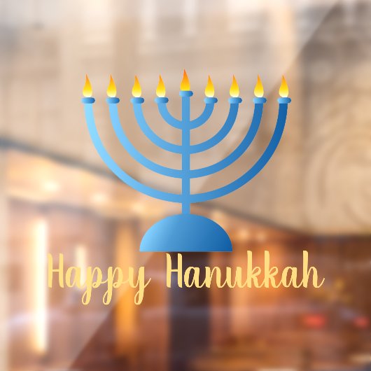 Hanukkah Menorah Design Window Cling Raamsticker (Vel 2)