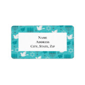 Hanukkah Menorah Dove Star Etiket (Voorkant)