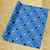 Hanukkah Menorah Draai-tops ster Cadeaupapier