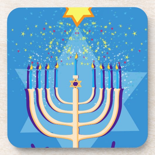 hanukkah menorah drankjes onderzetter (Voorkant)