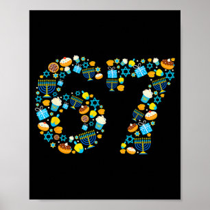 Hanukkah Menorah Dreidel 67 Feestelijke Chanukah Z Poster