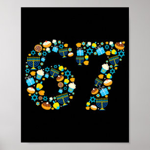 Hanukkah Menorah Dreidel 67 Feestelijke Chanukah Z Poster