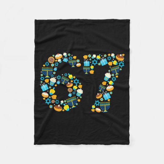 Hanukkah Menorah Dreidel 67 Festive Chanukah Six S Fleece Deken (Voorkant)