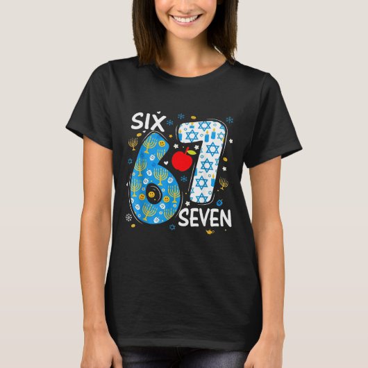 Hanukkah Menorah Dreidel 67 Festive Chanukah Six S T-shirt (Voorkant)