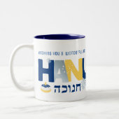 HANUKKAH Menorah Dreidel Coffee Mok (Links)