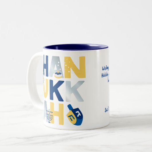 HANUKKAH Menorah Dreidel Coffee Mok (Voorkant links)
