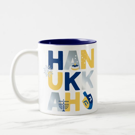 HANUKKAH Menorah Dreidel Coffee Mok (Links)