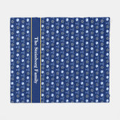 Hanukkah Menorah Dreidel Pattern Custom Blue Fleece Deken (Voorkant (Horizontaal))