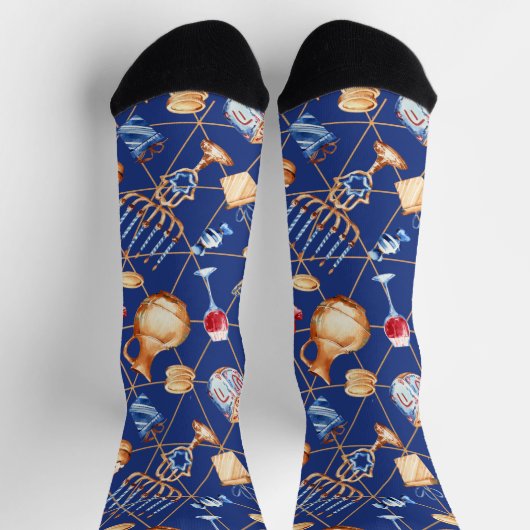 Hanukkah Menorah Dreidel Sokken (Top)