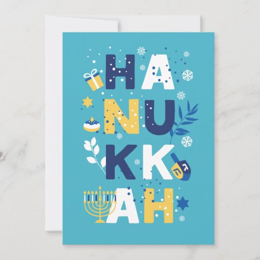 HANUKKAH Menorah Dreidel Wenskaart (Voorkant)