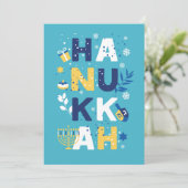 HANUKKAH Menorah Dreidel Wenskaart (Staand voorkant)