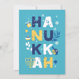 HANUKKAH Menorah Dreidel Wenskaart