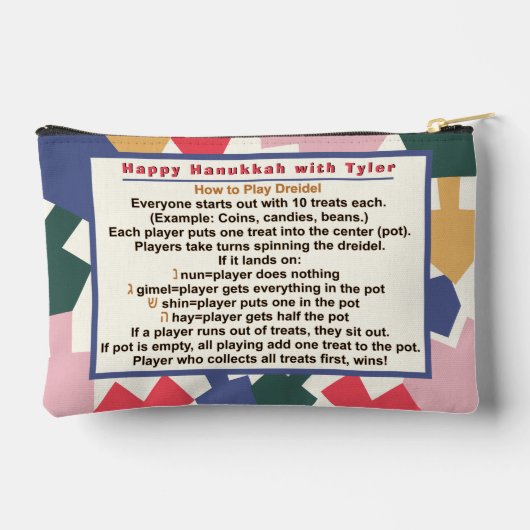 Hanukkah Menorah Dreidels Game Etui (Achterkant)