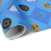 Hanukkah Menorah Dreidels star Cadeaupapier (Rol Hoek)