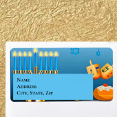 Hanukkah Menorah en Dreidels Etiket