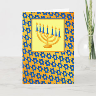Hanukkah Menorah en ster van David Kaart