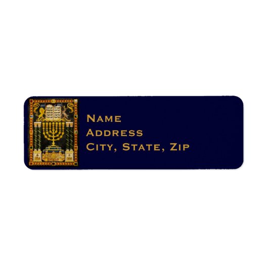 Hanukkah Menorah Etiket (Voorkant)