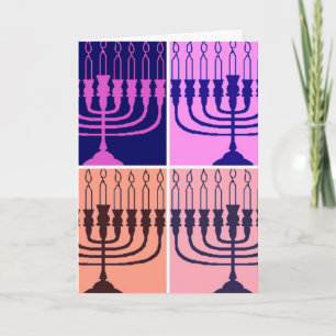 Hanukkah Menorah Feestdagen Kaart