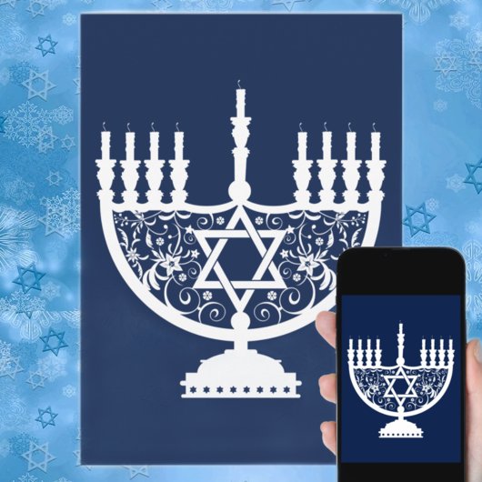 Hanukkah Menorah Feestdagen Kaart