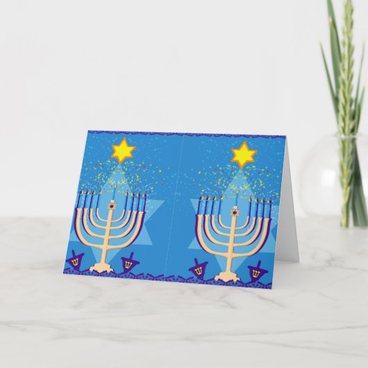 hanukkah menorah feestdagen kaart (Voorkant)