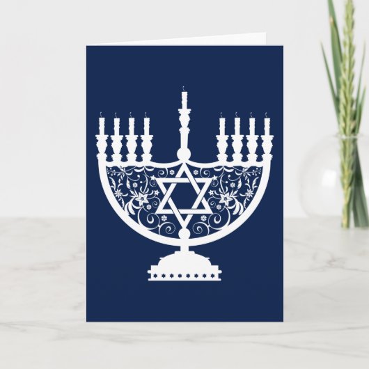 Hanukkah Menorah Feestdagen Kaart (Voorkant)