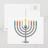 Hanukkah menorah feestdagenkaart (Voorkant / Achterkant)