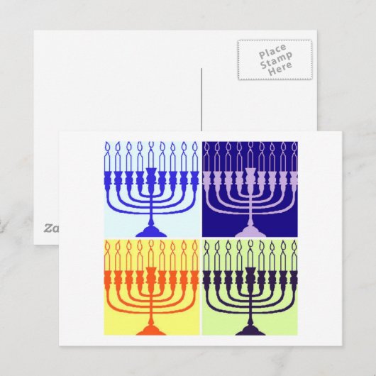 Hanukkah Menorah Feestdagenkaart (Voorkant / Achterkant)