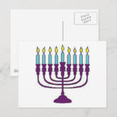 Hanukkah Menorah Feestdagenkaart (Voorkant / Achterkant)