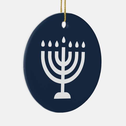 Hanukkah menorah festival van lichtblauw-modern keramisch ornament (Rechts)