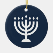 Hanukkah menorah festival van lichtblauw-modern keramisch ornament (Voorkant)