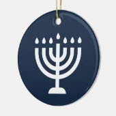 Hanukkah menorah festival van lichtblauw-modern keramisch ornament (Links)