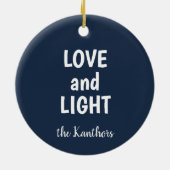 Hanukkah menorah festival van lichtblauw-modern keramisch ornament (Achterkant)