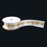 Hanukkah Menorah Festival van Lichten Satijnen Lint<br><div class="desc">Viel het feest van toewijding met dit originele de illustratieontwerppatroon van Menorah door de Design van het Hart van de Vakantie van de Vakantie (alle voorgebe*houde rechten).</div>