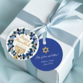 Hanukkah Menorah Floral Gift Label