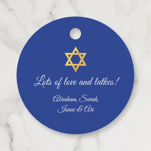 Hanukkah Menorah Floral Gift Label (Achterkant)