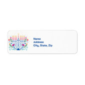 Hanukkah Menorah Floral Label (Voorkant)
