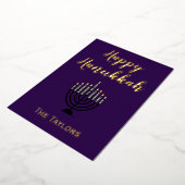 Hanukkah Menorah Folie Feestdagenkaart (Gedraaid)