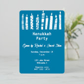 Hanukkah menorah folie uitnodiging (Staand Voorkant)