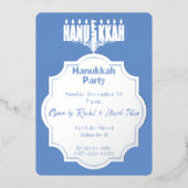 Hanukkah menorah folie uitnodiging (Voorkant)