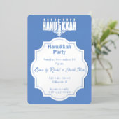 Hanukkah menorah folie uitnodiging (Staand Voorkant)