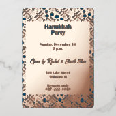 Hanukkah menorah folie uitnodiging (Voorkant)