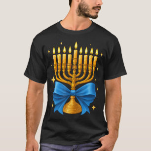 Hanukkah Menorah Gelukkig Hanukkah Coquette Strik T-shirt